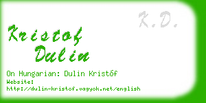 kristof dulin business card